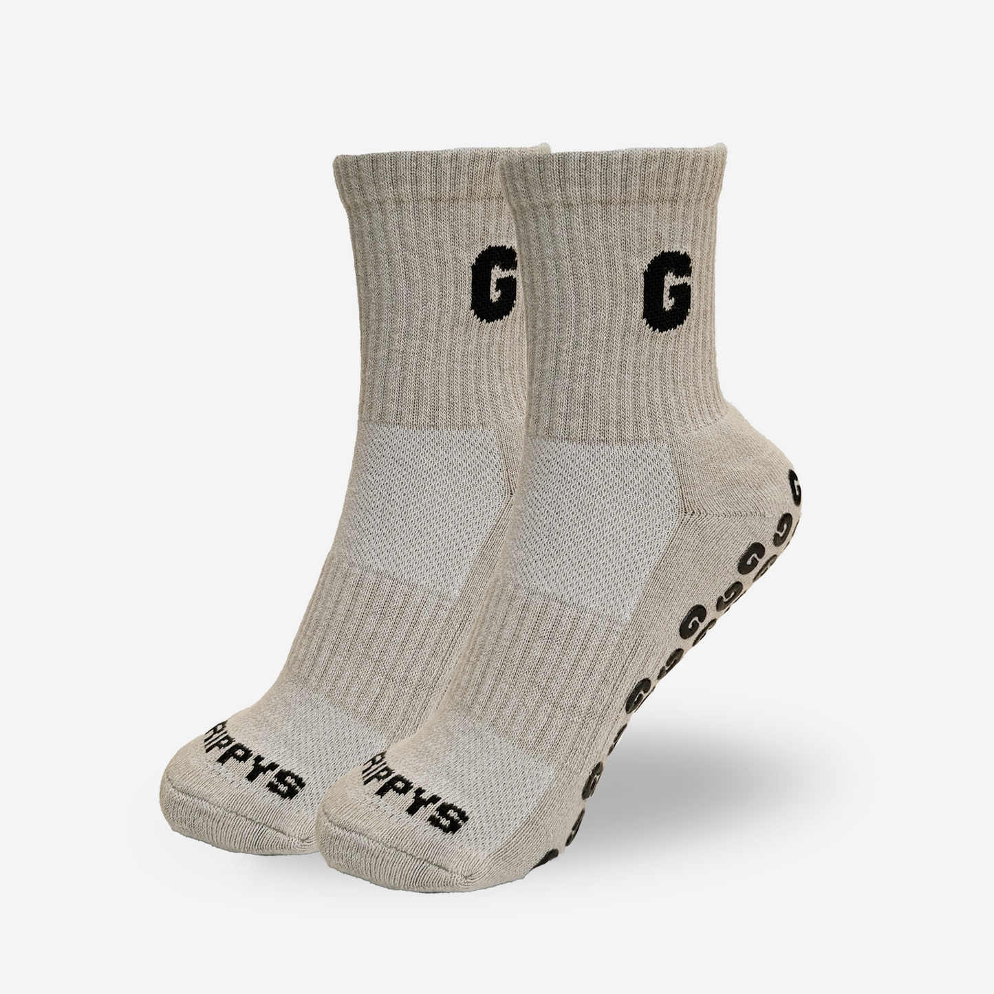 Beige Crew Ghrippys | Studio Grip Socks - Ghrippys