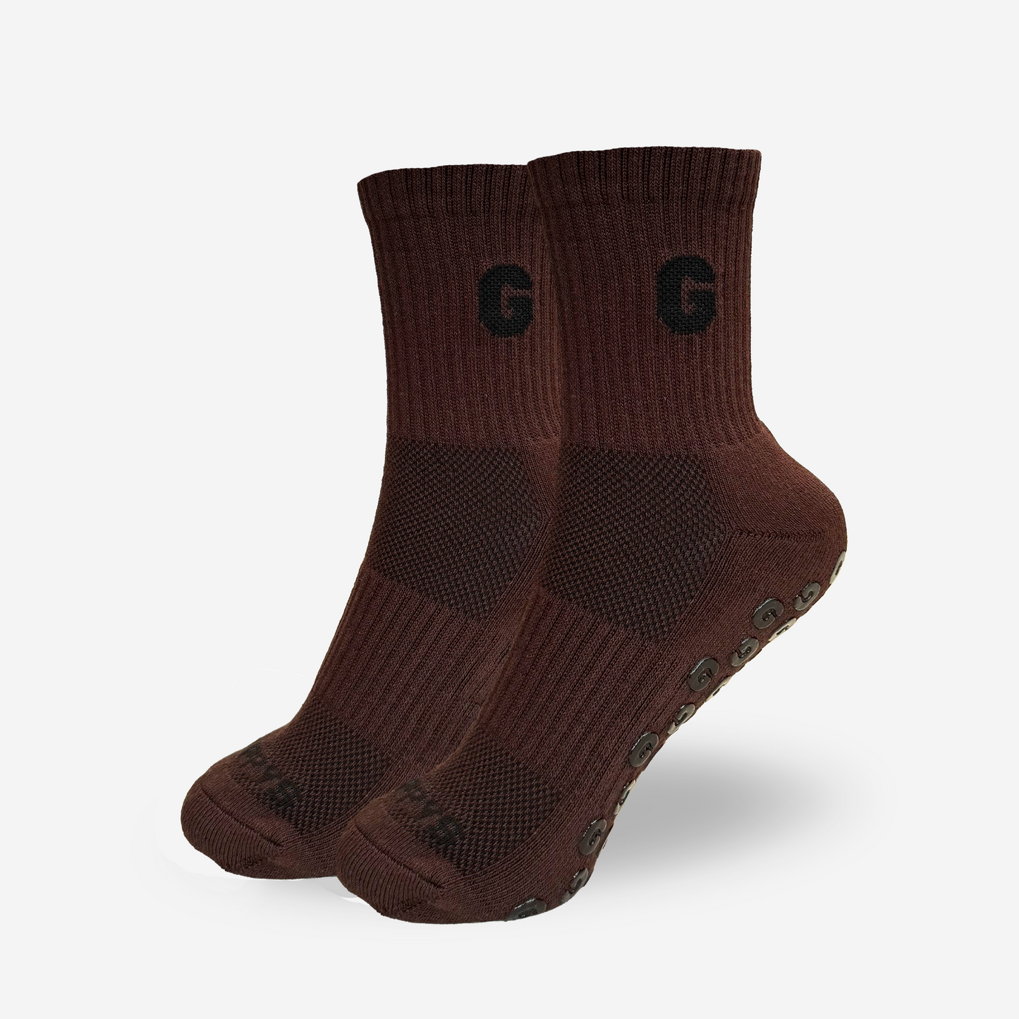 Dark Brown Crew Ghrippys | Studio Grip Socks